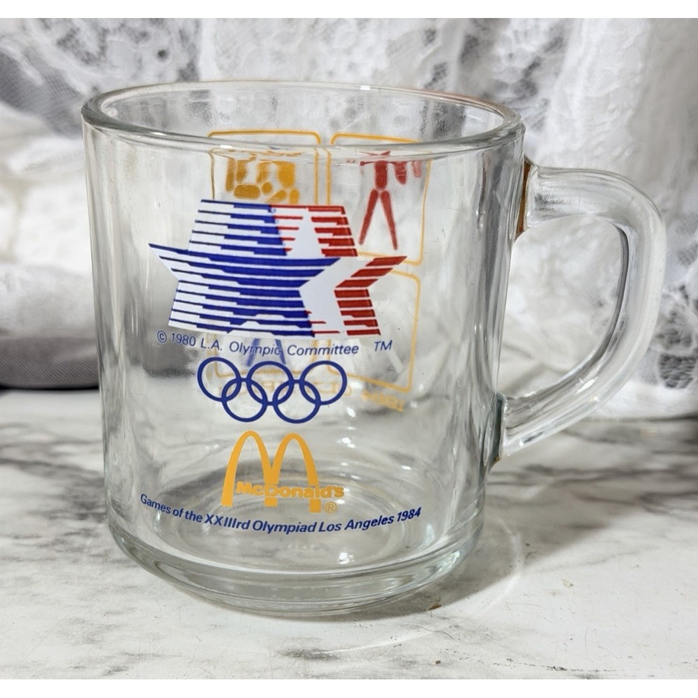1984, McDonald's, Olympics Glass Cup/Mug, XXIII, 23rd Olympiad in LA/USA (3261)